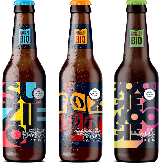 Trois bouteilles de bière